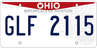 OH license plate GLF2115