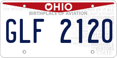 OH license plate GLF2120
