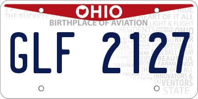 OH license plate GLF2127
