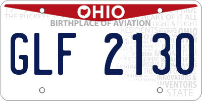 OH license plate GLF2130