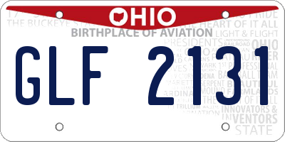OH license plate GLF2131