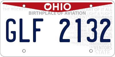 OH license plate GLF2132