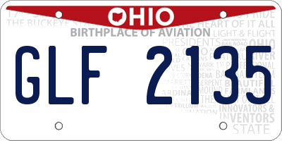 OH license plate GLF2135