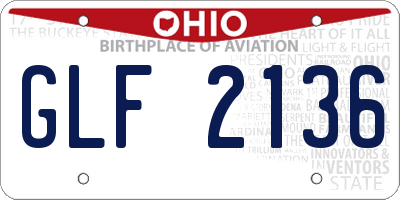 OH license plate GLF2136