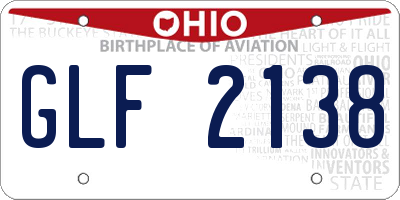OH license plate GLF2138