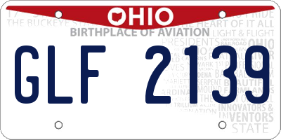 OH license plate GLF2139