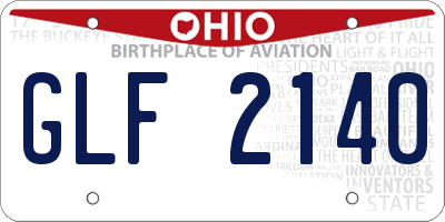 OH license plate GLF2140