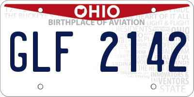 OH license plate GLF2142