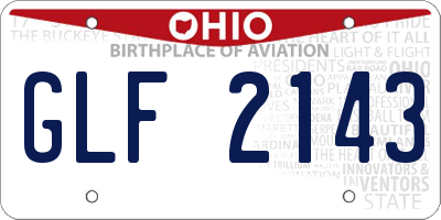 OH license plate GLF2143