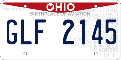 OH license plate GLF2145