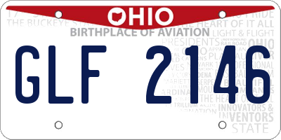 OH license plate GLF2146