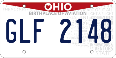 OH license plate GLF2148