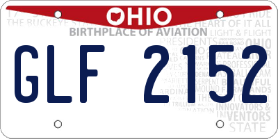 OH license plate GLF2152
