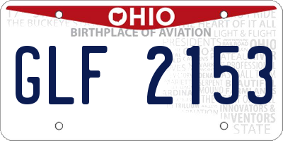 OH license plate GLF2153