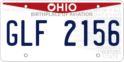 OH license plate GLF2156