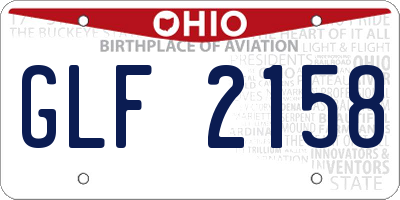 OH license plate GLF2158