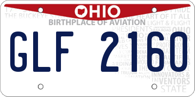 OH license plate GLF2160