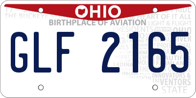 OH license plate GLF2165