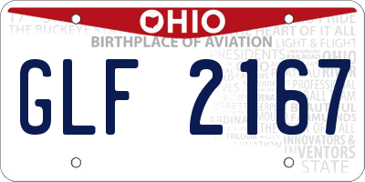 OH license plate GLF2167