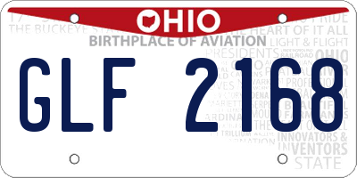 OH license plate GLF2168