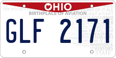 OH license plate GLF2171