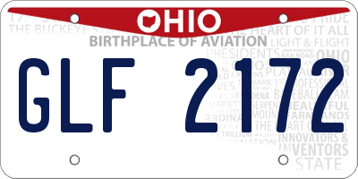 OH license plate GLF2172