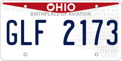OH license plate GLF2173