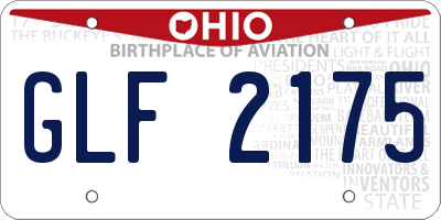 OH license plate GLF2175