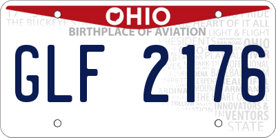 OH license plate GLF2176