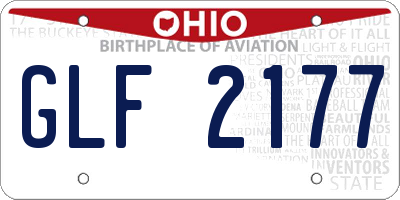 OH license plate GLF2177