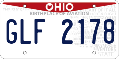 OH license plate GLF2178