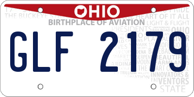 OH license plate GLF2179