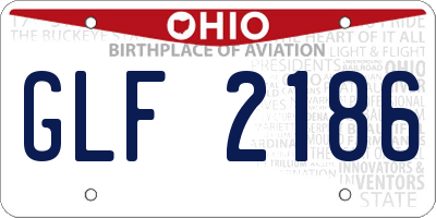 OH license plate GLF2186