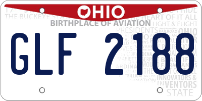 OH license plate GLF2188