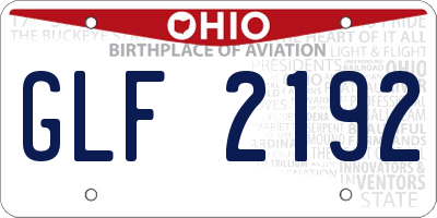 OH license plate GLF2192