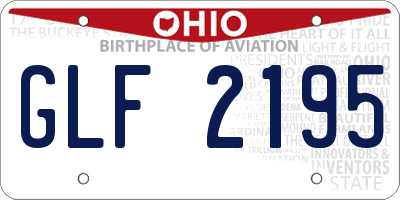OH license plate GLF2195