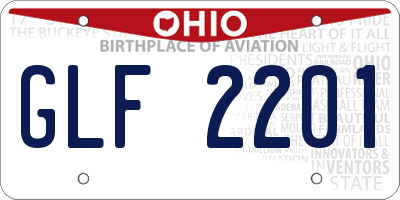 OH license plate GLF2201