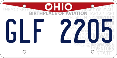 OH license plate GLF2205