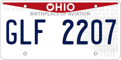 OH license plate GLF2207