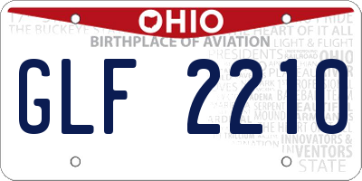 OH license plate GLF2210