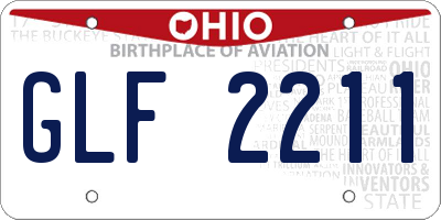 OH license plate GLF2211