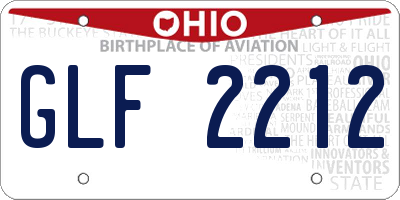 OH license plate GLF2212