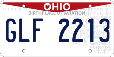 OH license plate GLF2213