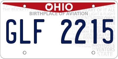 OH license plate GLF2215