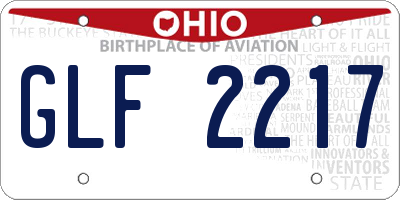 OH license plate GLF2217