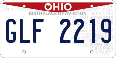 OH license plate GLF2219