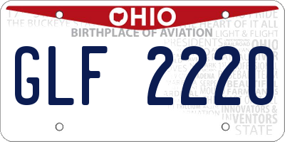 OH license plate GLF2220