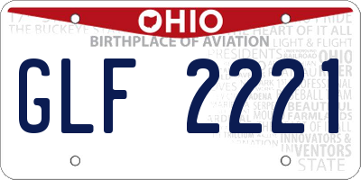 OH license plate GLF2221