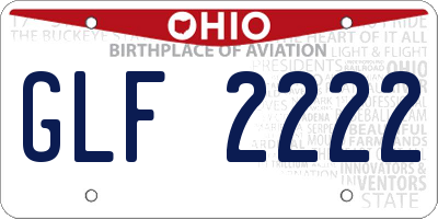 OH license plate GLF2222