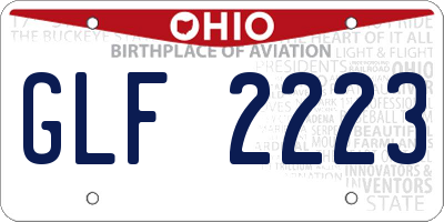 OH license plate GLF2223
